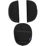 Original Dooky Universal Pads Black Uni Gurtschoner & Gurtpolster geeignet für Altersgruppe 0+ und 3 & 5 Punkt Gurte für Babyschale, Kinderwagen, Buggy & Autositz, schwarz