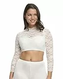 Susa Damen 5569 Wiesn-Zauber Dirndl-Bluse 3/4 Arm, Durchscheinend, weiß, 38