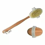 MSV Massagebürste Rückenbürste, Badebürste aus Holz mit langem Stiel Körper-Peeling - Bürste ist abnehmbar