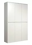 trendteam smart living - Nevada - Mehrzweckschrank - Weiß - Schrank mit 6 Türen, 12 Einlegeböden und 1 Kleiderstange - (BxHxT) 111 x 191 x 34 cm - grifflose Türen