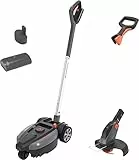 Yard Force iFlex 23cm Akku-Rasenmäher mit Mulchblatt und Rasentrimmer mit Kantenfunktion, mehrfach drehbarer Griff, LM F23BN