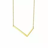Flongo Damenkette Frauen Anhänger Kette Halskette aus Edelstahl Namen 26 Alphabete Buchstaben Anhänger in Gold Ton Elegant Buchstabe L