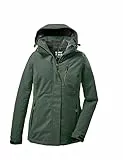 killtec Damen Funktionsjacke/Outdoorjacke mit abzippbarer Kapuze KOW 140 WMN JCKT, grüngrau, 42, 37411-000, grün/grau