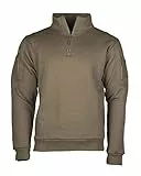 Mil-Tec Tactical Sweatshirt (Unisex) • Pullover mit Zipper • Sweater mit Kragen • Atmungsaktives Sweatshirt Damen & Herren • Warmer Pulli für Arbeit, Freizeit, Outdoor • Ranger Grün, L