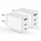 BHHB 2 Pack USB C Ladegerät Adapter Netzteil 3 Ports Mehrfach Stecker mit USBC und USB A, 30W Multiport Handy Schnellladegerät Ladestecker for i-Phone 16 15 14 13 12 11 Plus Pro Max SE 2020 XS XR 8 7