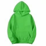 KOG Hoodie Herren Warm Hoodies Einfarbige Kapuzenpullover Mode Sweatshirt mit Kapuze Jungen Kapuzenjacke 2026 Kleidung Männer Basic Lose Langarmshirt Baumwolle Streetwear Grün XL