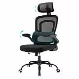 Farini Ergonomischer Stuhl Büro Computer Stuhl mit Rollen Schreibtisch für Bequemer Home Office Höhenverstellbar Chefsessel Bürostuhl mit Kopfstütze