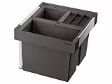 BLANCO FLEXON II low 50/3 | Abfall Müllsystem | für 50 cm breite Unterschränke | System zum Einbau in Schubladen | 1 x 19 Liter und 2 x 8 Liter Eimer | 1x Eimerdeckel 8l | Minimale Einbauhöhe: 324 mm