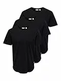 ONLY & SONS Herren ONSMATT LONGY SS Tee T-Shirt, Black/Detail:Black 3-Pack, L