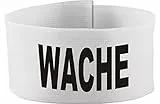 Klett Armbinde 5 cm Bedruckt mit WACHE (Farbe Weiss) (Gr. Senior - 25-35 cm)