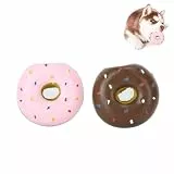 Pssopp 2 Stück Quietschen Latex Hundespielzeug Donut Form Hund Kauen Spielzeug Training Spielzeug Welpe Molar Spielzeug Haustier Interaktives Spielspielzeug für kleine mittelgroße Hunde