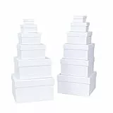 Ideen mit Herz Geschenkboxen mit Deckel | Pappboxen | 12er Set | 12 verschiedene Größen ineinander, groß bis klein | aus stabilem Karton | ideal für Geburtstag & Hochzeit | quadratisch | 3,5 bis 15 cm