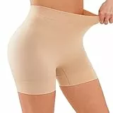 YADIFEN Radlerhose Damen Kurze Hose Damen Shorts Leggings,sehr kurz Shorts,Unter Kleid Rock Anti Scheuern Bequem hohe Taille Boxershorts Hotpants,Beige,M