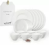 vivo – Villeroy & Boch Group – Basic White Kaffee-Service Set 18 teilig Weiß, Kaffee Geschirr Set, Kaffee Set Geschirr, Kaffeeservice Modern 6 Personen, Kaffee Servier Set, Premium Porzellan