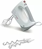 Bosch Handrührer MFQ3530, Handrührgerät, 2 Rührbesen, 2 Edelstahl-Knethaken,spülmaschinengeeignet, 5 Stufen, 450W, Weiß/Grau