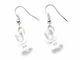 Miniblings Weinglas Ohrringe - Handmade Modeschmuck I Wasserglas Glas Wein Wasser Kelch - Ohrhänger Ohrschmuck versilbert