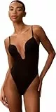 Calvin Klein Damen Body Lv00qf8864 Shapewear Bodysuit, Black, M