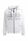 Camp David Herren Sweatjacke mit Kapuze und Logo Artworks Opticwhite, XL
