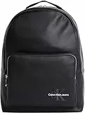 Calvin Klein Herren Rucksack Mono Logo Backpack aus Kunstleder, Schwarz (Black), Einheitsgröße