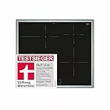 Siemens EH645BFB6E, Stiftung Warentest Testsieger*, iQ300, Induktionskochfeld, 60 cm, Schwarz, Mit Rahmen aufliegend, TouchControl, powerBoost, Timer, Kindersicherung