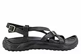 MBT AYA. ANATOMISCHE Damensandalen mit ergonomischem Design und hervorragender Dämpfung. Sohle mit verbessertem Grip und verstellbarer Schnalle. Komfort und Stil. Farbe: Schwarz.