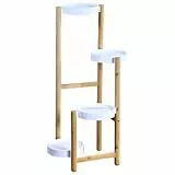 Kesper | Blumenständer, Material: FSC-zertifizierter Bambus, Maße: B: 48 x H: 78 x T: 42cm, Farbe: natur/weiß | 17276