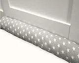Bebeloo Zugluftstopper Durchzugstopper Windstopper für Türen und Fenster Luftzugstopper für Tür Türschlange Türrolle Baumwollstoff (Sternchen Grau, 100 cm)