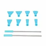FILFEEL Edelstahl-Strohhalm-Blasdüsen-Set Zum Acrylgießen – 2 Metallstrohhalme + 8 Farbcodierte Kunststoffdüsen – Professionelles Fluid-Art-Werkzeug für Bloom Dutch P (BLUE)