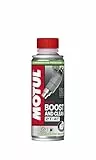 Motul Oktan-Booster und Reinigungs-Additiv für Kraftstoffsysteme von Motorrädern mit 2- und 4-Takt-Motoren, Mehr Leistung, weniger Verbrauch und Emissionen, Boost and Clean Moto, 200 ml