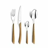 AMEFA ECLAT NATURE Besteck Set 4 Personen (Holzoptik/braun) 16-teilig mit feiner Maserung Edelstahl 18/0 rostfrei und hochglanzpoliert spülmaschinenfest Besteckset 4 Personen