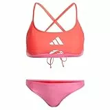 adidas Women's Padded Colorblock X-Back Bikini Pulse Magenta/Semi Lucid Red M