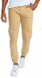 Leif Nelson Herren Hose Jeans Stretch Jeanshose Chino Cargo Chinohose Jogger Freizeithose Stretch Slim Fit LN9285; W38L30, Camel/Beige