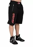 Gorilla Wear - Augustine Old School Shorts - Schwarz/Rot - Bodybuilding Sport Alltag Freizeit mit Logo Aufdruck leicht und bequem für optimale Bewegung, L-XL