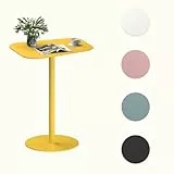 FLEXISPOT Beistelltisch Garten Metall, moderner Outdoor-Tisch für Balkon & Terrasse, Stabiler Sofatisch aus Stahl, 50 × 38 × 65 cm, in Mehreren Farben (Sonnengelb)