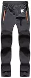 DAFENP Wanderhose Outdoorhose Herren Wasserdicht Softshellhose Sommer Leicht Atmungsaktiv Schnell Trockend Trekkinghose KZ1803M-Grey-2XL