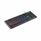 DR1TECH Puma+ Ergonomische Gaming Tastatur Mit LED Hintergrundbeleuchtung Für PC/PS4-104 Tasten Mit 6-Tasten-Rollover - USB Tastatur Mit Kabel (QWERTY Internationales-Layout)