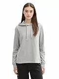 TOM TAILOR Denim Damen 1042827 Basic Hoodie mit Kapuze, 10658-Cement Grey Mélange, 36