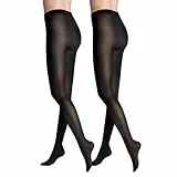 Hudson Damen Strumpfhosen Simply 40 2-Pack semi-blickdicht matt Black 0005 48-50
