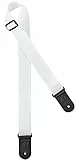 Ortega Guitars Gitarrengurt Länge Verstellbar - Akustik Gitarre / Bass, E-Gitarre, E-Bass - Nylon Straps Series - Nylon, Weiß (ONS50STD-WH)