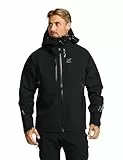 RevolutionRace Cyclone 3L Shell Jacket für Herren, Wasserdichte Jacke mit Recco-Reflektoren zum Wandern, Black, L