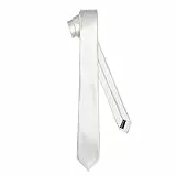 Ladeheid Klassische Herren Krawatte, glänzend, Perfekt für Büro & Festlichkeiten, Vielfältige Farben - Ideal für Geschäftsmeetings, Hochzeiten TMS-6 (150cm x 6cm, Silber)
