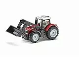siku 1484, Massey-Ferguson mit Frontlader, Metall/Kunststoff, Rot/Schwarz, Beweglicher Frontlader