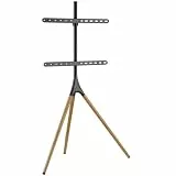 My wall HT22L TV-Standfuß höhenverstellbar, TV Ständer für 32 – 75 Zoll (81,3-190,5 cm), Drehbar, Holzdesign