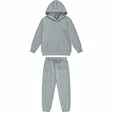 XINYUNZU Trainingsanzug Kinder Jungen Jogginganzug Hoodie und Jogginghose 2 Teiler Outfit Sportanzug Kapuzenpullover mit Hose Bekleidungssets Sport Klamotten Grau 12-13 Jahre
