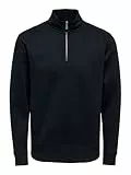 Only & Sons Herren Pullover ONSCERES Half Zip Sweat - Regular Fit S M L XL XXL, Größe:XL, Farbe:22019055 Black