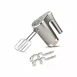 Girmi SB42 Mastro Mix elektrischer Handmixer, 300 W, 5 Geschwindigkeitsstufen, Schneebesen zum Schlagen von Sahne und Eiweiß, Haken aus Edelstahl für Süß- und Salzteig, Auswurftaste, Schneebesen, Grau