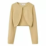 BlackButterfly Kinder Langarm Bolero Funkeln Strickjacke Mädchen (Gold, 9-10 Jahre)