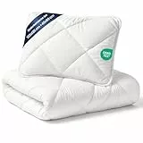 Baby Bettdecke und Kissen Kinderdecke 100x135 cm - Kinderbettdecke Kinder Bettdecken Set und Decke für Kleinkind Babybett Mikrofaser Weiß Oeko-Tex-Zertifikat 100 x 135