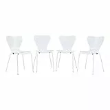 [en.casa] Esszimmerstühle 4er Set Essunga Stühle für Esszimmer Küchenstühle Stapelstuhl Holz Metallbeine 80 x 48 x 46 cm Lehnstuhl Weiß