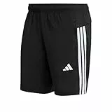 adidas Men's Workout Essentials Base 3 Stripes Woven Short, Black/White, L 5 inch